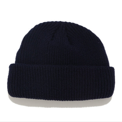 Skullcap ถักสั้นฤดูหนาวสีทึบสำหรับผู้ชาย / ผู้หญิง, M（56-58cm）