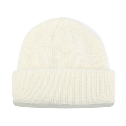 Skullcap ถักสั้นฤดูหนาวสีทึบสำหรับผู้ชาย / ผู้หญิง, M（56-58cm）