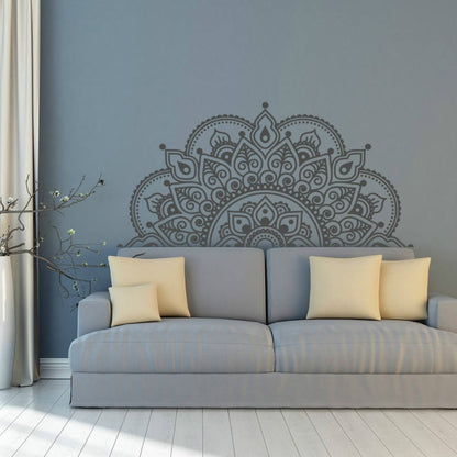 2 ชิ้นดอกไม้ Mandala PVC สติ๊กเกอร์ติดผนังบุคลิกภาพที่ถอดออกได้ห้องนั่งเล่นห้องนอนโซฟาพื้นหลังกำแพง