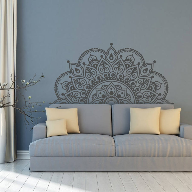 2 ชิ้นดอกไม้ Mandala PVC สติ๊กเกอร์ติดผนังบุคลิกภาพที่ถอดออกได้ห้องนั่งเล่นห้องนอนโซฟาพื้นหลังกำแพง