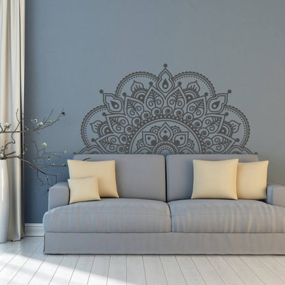 2 ชิ้นดอกไม้ Mandala PVC สติ๊กเกอร์ติดผนังบุคลิกภาพที่ถอดออกได้ห้องนั่งเล่นห้องนอนโซฟาพื้นหลังกำแพง