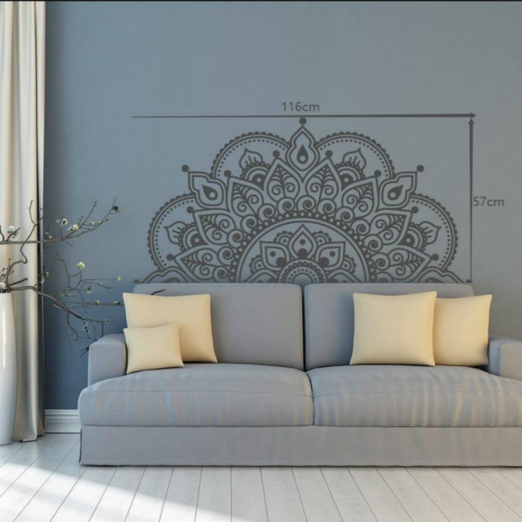 2 ชิ้นดอกไม้ Mandala PVC สติ๊กเกอร์ติดผนังบุคลิกภาพที่ถอดออกได้ห้องนั่งเล่นห้องนอนโซฟาพื้นหลังกำแพง