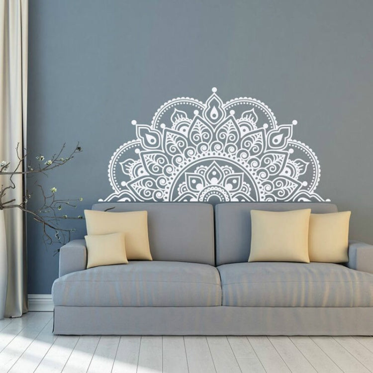 2 ชิ้นดอกไม้ Mandala PVC สติ๊กเกอร์ติดผนังบุคลิกภาพที่ถอดออกได้ห้องนั่งเล่นห้องนอนโซฟาพื้นหลังกำแพง