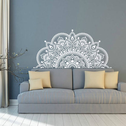 2 ชิ้นดอกไม้ Mandala PVC สติ๊กเกอร์ติดผนังบุคลิกภาพที่ถอดออกได้ห้องนั่งเล่นห้องนอนโซฟาพื้นหลังกำแพง