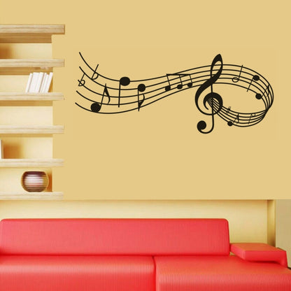 เพลงเสียงหมายเหตุรูปลอกผนังห้องนอนเพลงตกแต่งห้องเรียนที่ถอดออกได้สติกเกอร์เพลง, S 22cmx57cm, M 39cmx100cm, L 57.5cmx150cm