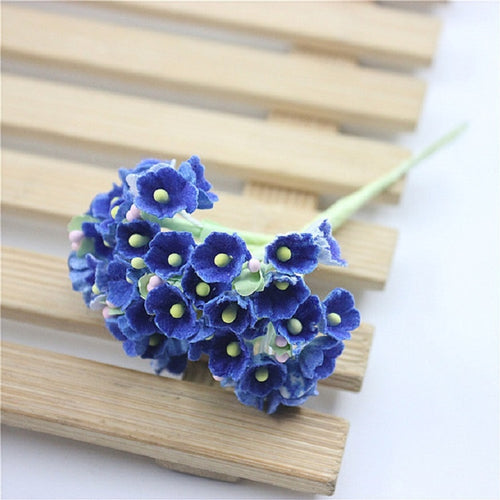 5 สาขา DIY พลัมจำลองมือมินิ Flocking ผ้าดอกไม้โชคดี