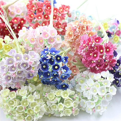 5 สาขา DIY พลัมจำลองมือมินิ Flocking ผ้าดอกไม้โชคดี