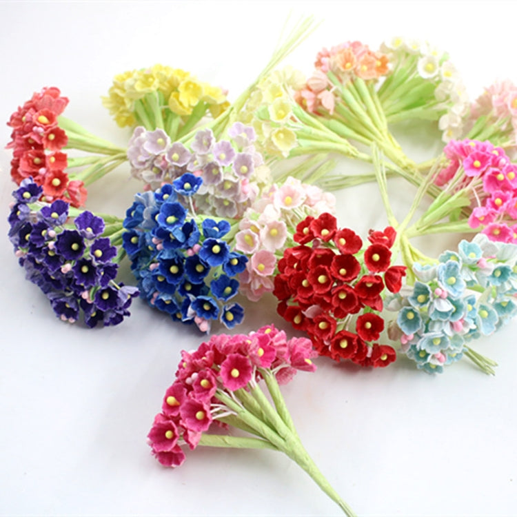 5 สาขา DIY พลัมจำลองมือมินิ Flocking ผ้าดอกไม้โชคดี