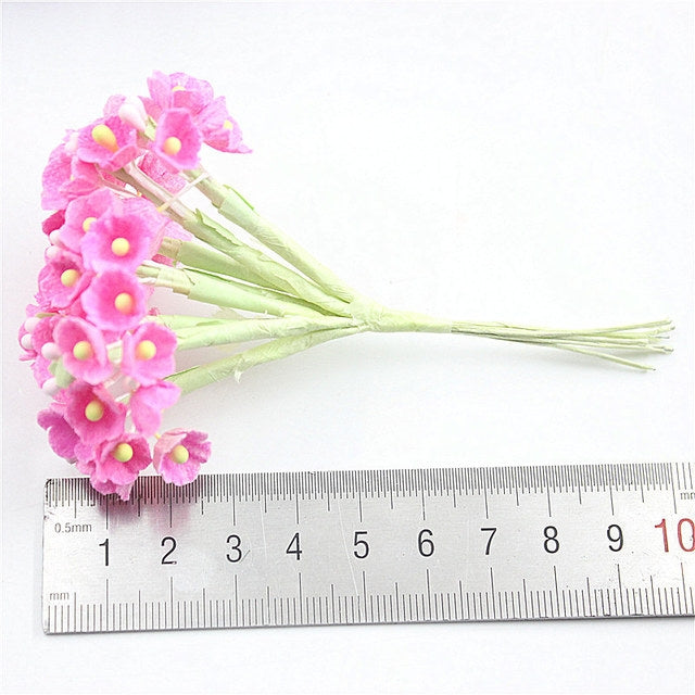 5 สาขา DIY พลัมจำลองมือมินิ Flocking ผ้าดอกไม้โชคดี