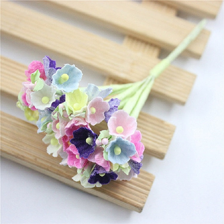 5 สาขา DIY พลัมจำลองมือมินิ Flocking ผ้าดอกไม้โชคดี