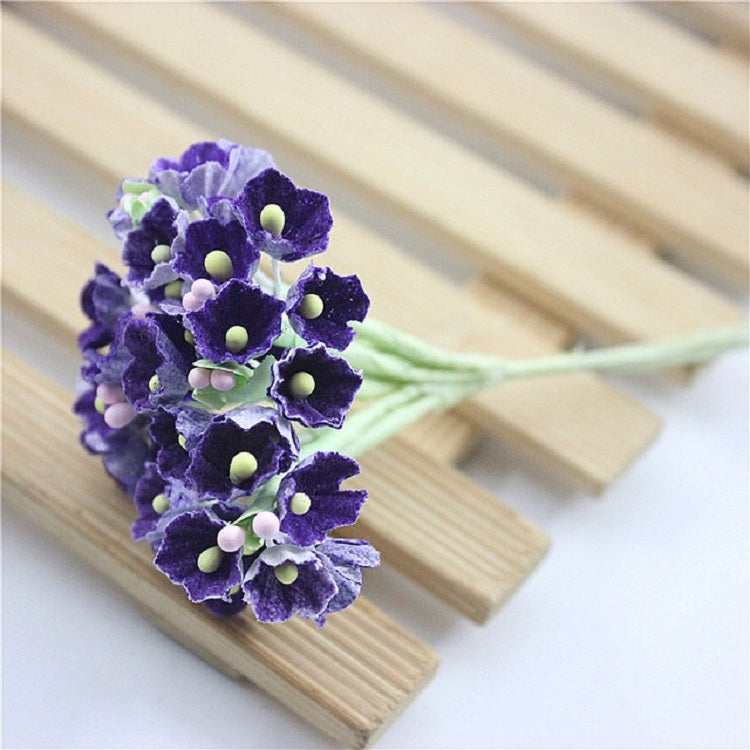 5 สาขา DIY พลัมจำลองมือมินิ Flocking ผ้าดอกไม้โชคดี