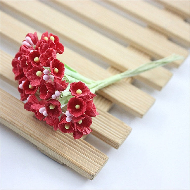 5 สาขา DIY พลัมจำลองมือมินิ Flocking ผ้าดอกไม้โชคดี
