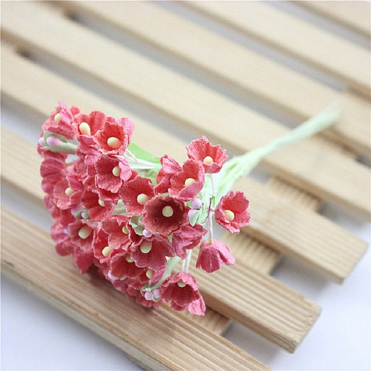 5 สาขา DIY พลัมจำลองมือมินิ Flocking ผ้าดอกไม้โชคดี