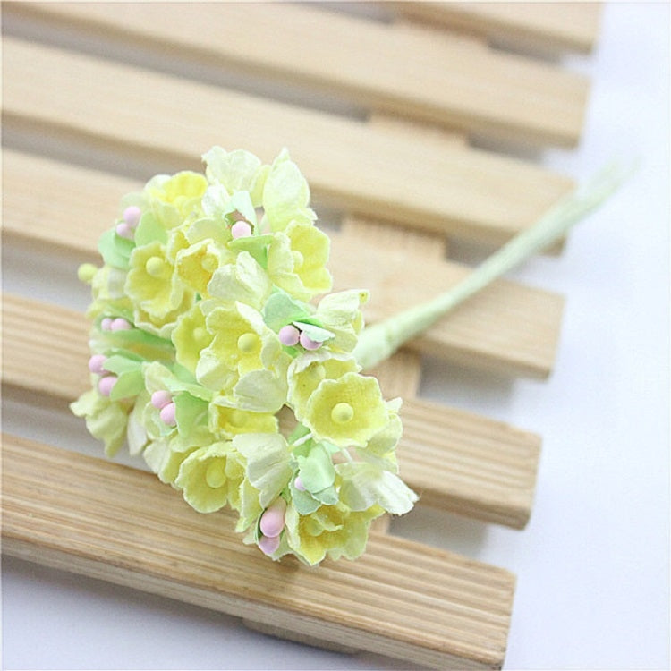 5 สาขา DIY พลัมจำลองมือมินิ Flocking ผ้าดอกไม้โชคดี