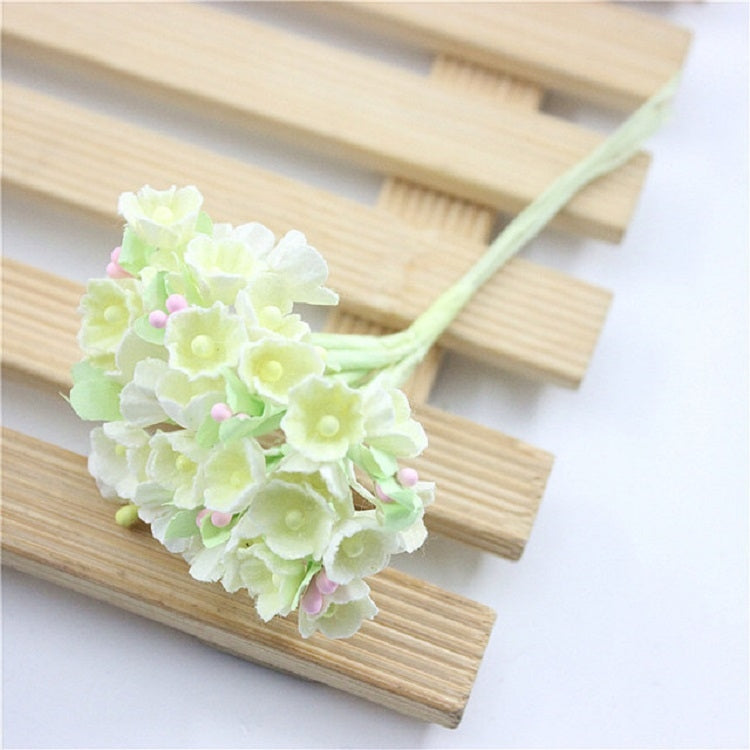 5 สาขา DIY พลัมจำลองมือมินิ Flocking ผ้าดอกไม้โชคดี
