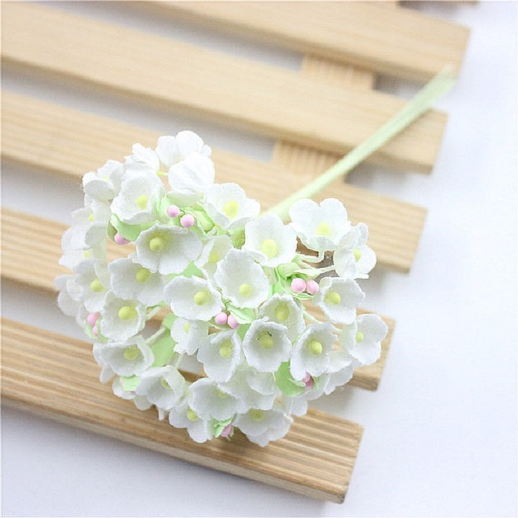 5 สาขา DIY พลัมจำลองมือมินิ Flocking ผ้าดอกไม้โชคดี
