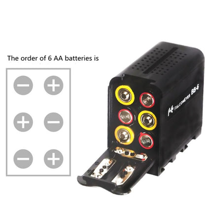 BB-6 กล่องแบตเตอรี่ AA ถึง F970 กล่องกล่องแบตเตอรี่สากลสำหรับไฟ LED กล้องเติมแสง