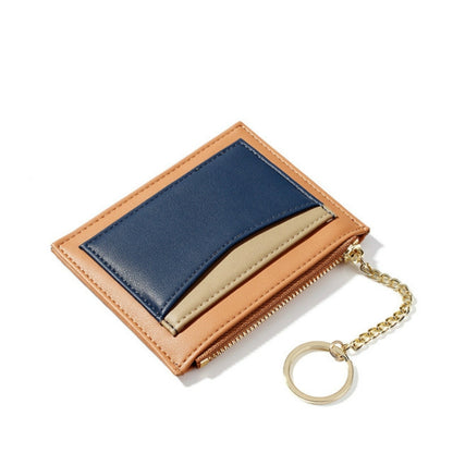 3 PCS Fashion Stitching Multi-card Zipper Card Bag กระเป๋าสตางค์ขนาดเล็กแบบมัลติฟังก์ชั่น