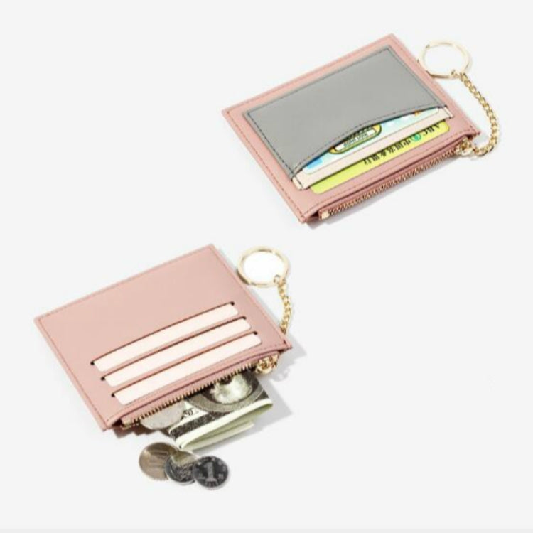 3 PCS Fashion Stitching Multi-card Zipper Card Bag กระเป๋าสตางค์ขนาดเล็กแบบมัลติฟังก์ชั่น