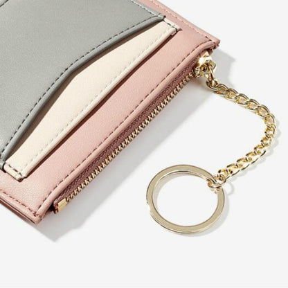 3 PCS Fashion Stitching Multi-card Zipper Card Bag กระเป๋าสตางค์ขนาดเล็กแบบมัลติฟังก์ชั่น