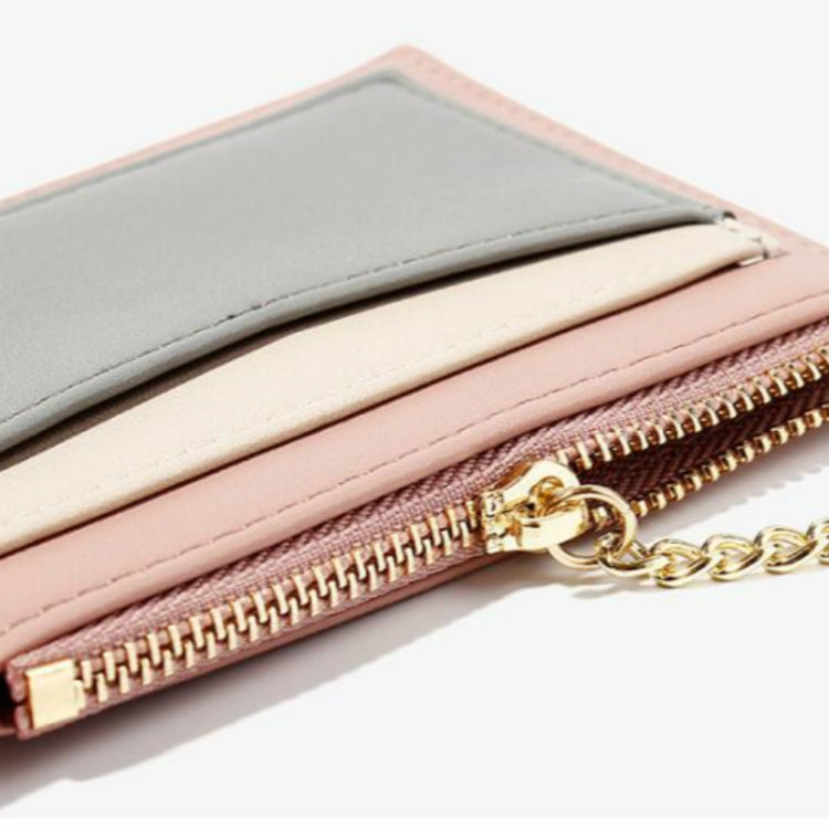 3 PCS Fashion Stitching Multi-card Zipper Card Bag กระเป๋าสตางค์ขนาดเล็กแบบมัลติฟังก์ชั่น