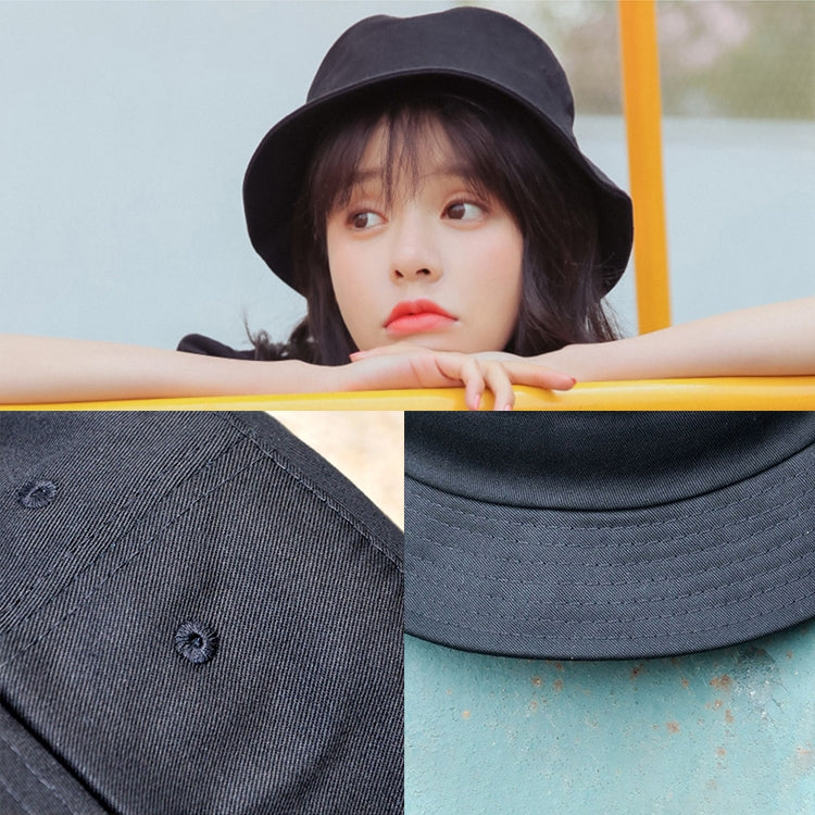 หมวกชาวประมงสวมใส่ผ้าฝ้ายสีทึบสองด้านสำหรับผู้หญิง, L, XL, XXL