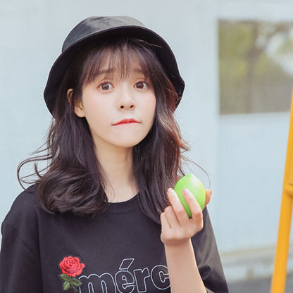 หมวกชาวประมงสวมใส่ผ้าฝ้ายสีทึบสองด้านสำหรับผู้หญิง, L, XL, XXL
