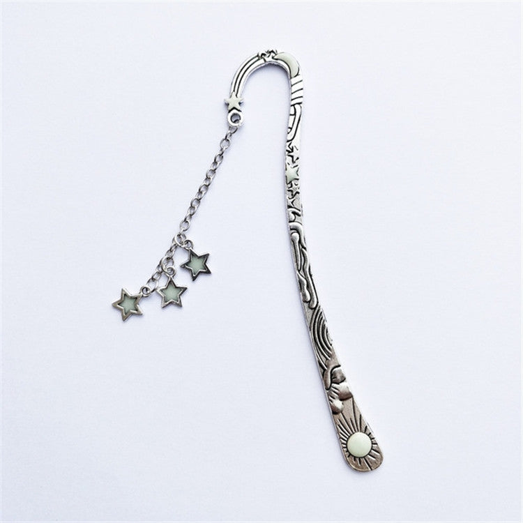 Luminous Sun Moon Star Bookmark Retro PentagramเรืองแสงโลหะBookmark