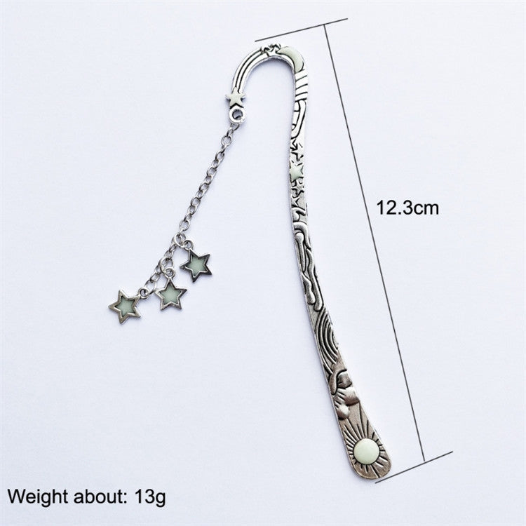 Luminous Sun Moon Star Bookmark Retro PentagramเรืองแสงโลหะBookmark