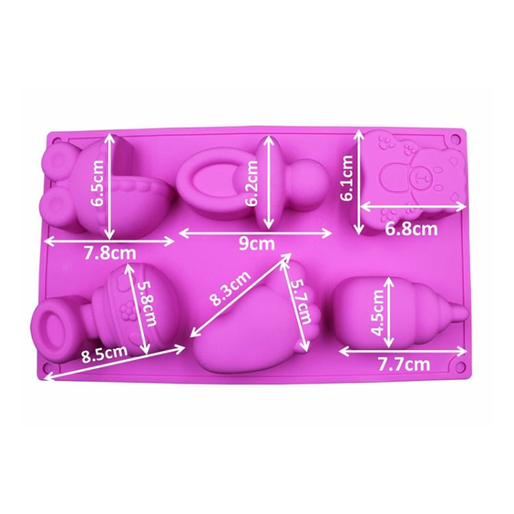 ของเล่นเด็กซิลิโคนรูปร่าง Bakeware แม่พิมพ์เยลลี่พุดดิ้งช็อคโกแลตตกแต่งเค้ก, การจัดส่งสีสุ่ม, Baby Toys Shape