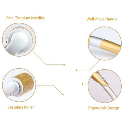 2 ชิ้น ZGTS192 โลหะผสมไทเทเนียม Microneedle ซ่อมแซมผิวหน้านาโนลูกกลิ้งเครื่องมือ, 0.2MM, 0.25MM, 0.3MM, 0.5MM, 0.75MM, 1.0MM, 1.5MM, 2.0MM, 2.5MM, 3.0MM