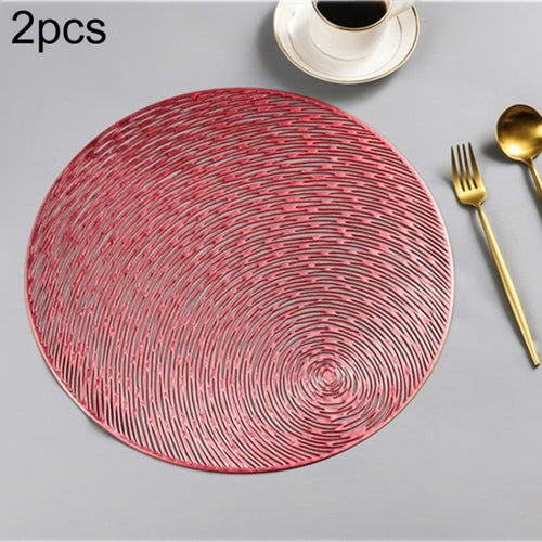 2 ชิ้นแฟชั่นรอบกลวง Placemats เสื่อโต๊ะพีวีซีถ้วยกาแฟแผ่น