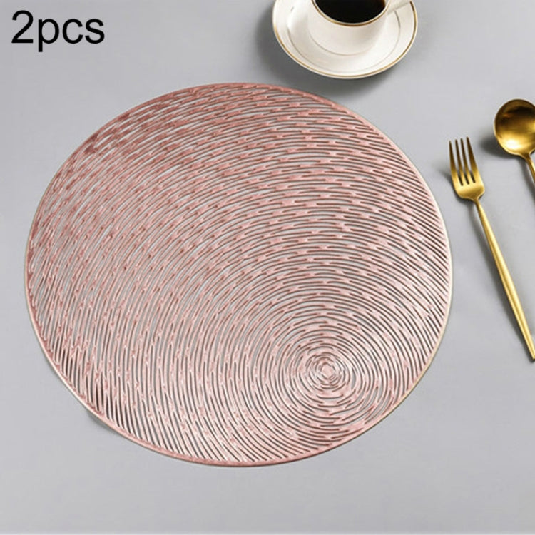 2 ชิ้นแฟชั่นรอบกลวง Placemats เสื่อโต๊ะพีวีซีถ้วยกาแฟแผ่น