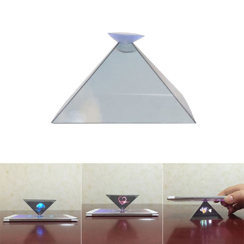 10 ชิ้น 3D พีระมิดเมจิกฉายโทรศัพท์มือถือที่เรียบง่ายฟิล์มฉายโฮโลแกรม