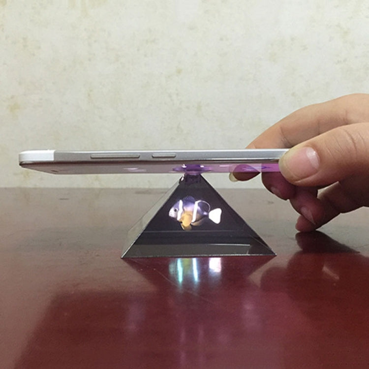 10 ชิ้น 3D พีระมิดเมจิกฉายโทรศัพท์มือถือที่เรียบง่ายฟิล์มฉายโฮโลแกรม