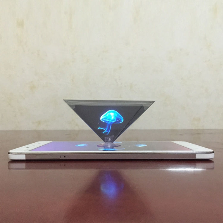 10 ชิ้น 3D พีระมิดเมจิกฉายโทรศัพท์มือถือที่เรียบง่ายฟิล์มฉายโฮโลแกรม