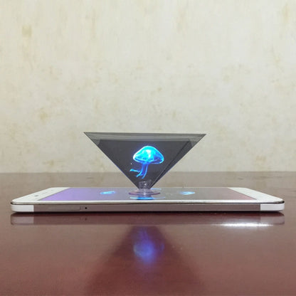 10 ชิ้น 3D พีระมิดเมจิกฉายโทรศัพท์มือถือที่เรียบง่ายฟิล์มฉายโฮโลแกรม