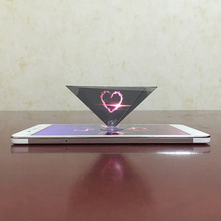 10 ชิ้น 3D พีระมิดเมจิกฉายโทรศัพท์มือถือที่เรียบง่ายฟิล์มฉายโฮโลแกรม
