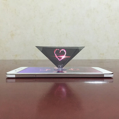 10 ชิ้น 3D พีระมิดเมจิกฉายโทรศัพท์มือถือที่เรียบง่ายฟิล์มฉายโฮโลแกรม