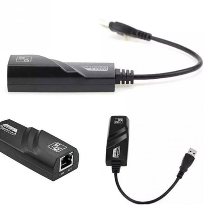 2 PCS USB3.0 การ์ดเครือข่าย Gigabit แล็ปท็อปภายนอกแบบมีสาย USB to RJ45 สายเคเบิลเครือข่ายอินเทอร์เฟซ