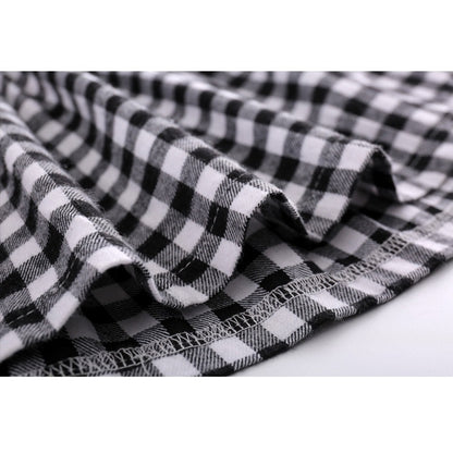 ฤดูใบไม้ร่วงสาวผ้าฝ้าย Lattice Bow-knot Tie แขนยาวชุด, 110cm, 130cm, 150cm, 160cm