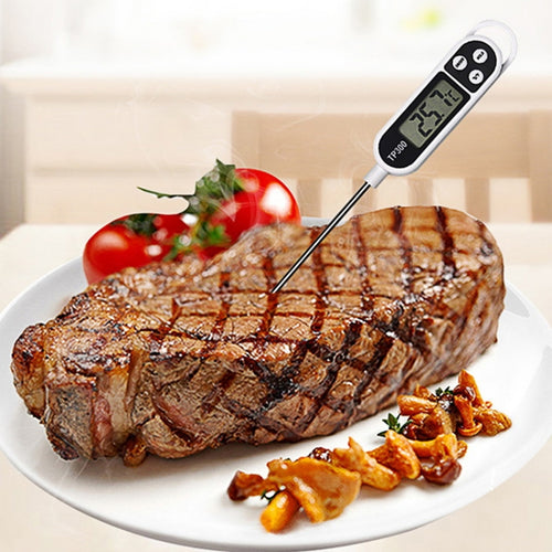 TP300 เครื่องวัดอุณหภูมิอาหารสแตนเลส Plug-in Kitchen เครื่องวัดอุณหภูมิดิจิตอลอิเล็กทรอนิกส์, TP300