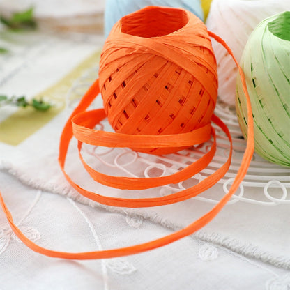 3 ชิ้น 20 เมตรเชือกกระดาษ Raffia ริบบิ้นลูกไม้ธรรมชาติเชือกกล่องของขวัญห่อ DIY ตกแต่ง