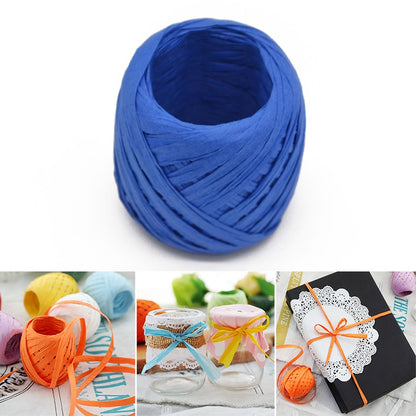 3 ชิ้น 20 เมตรเชือกกระดาษ Raffia ริบบิ้นลูกไม้ธรรมชาติเชือกกล่องของขวัญห่อ DIY ตกแต่ง