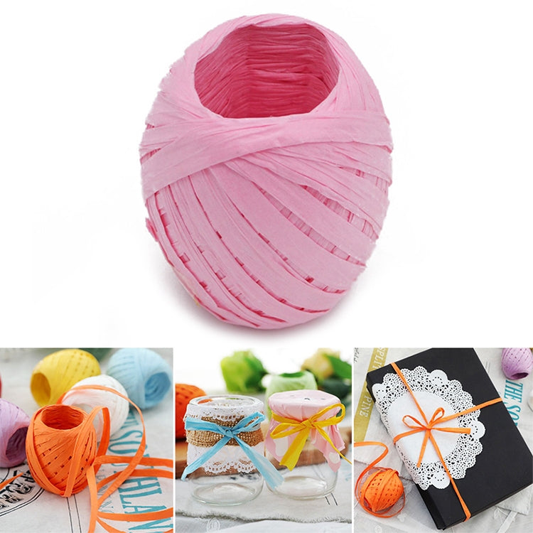 3 ชิ้น 20 เมตรเชือกกระดาษ Raffia ริบบิ้นลูกไม้ธรรมชาติเชือกกล่องของขวัญห่อ DIY ตกแต่ง