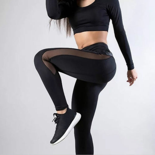 กางเกงขายาวผู้หญิงกางเกงเซ็กซี่ Push Up Fitness GYM Leggins วิ่งตาข่ายกางเกงขายาวไม่มีรอยต่อกางเกงออกกำลังกาย, L, XL, M