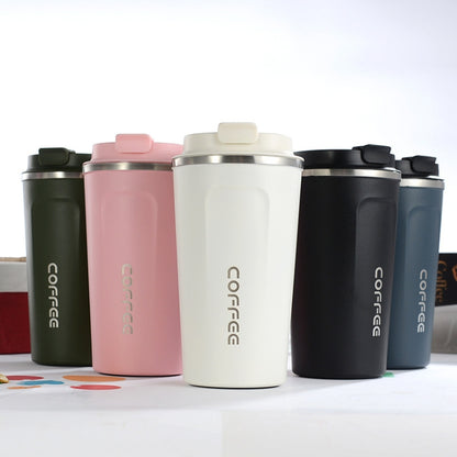 สแตนเลสคู่ 304 แก้วกาแฟแก้วเก็บความร้อนในรถยนต์ Travel Thermo Cup, 380ml White, 380ml Black, 380ml Green, 380ml Blue, 380ml Pink, 510ml White, 510ml Black, 510ml Green, 510ml Blue, 510ml Pink