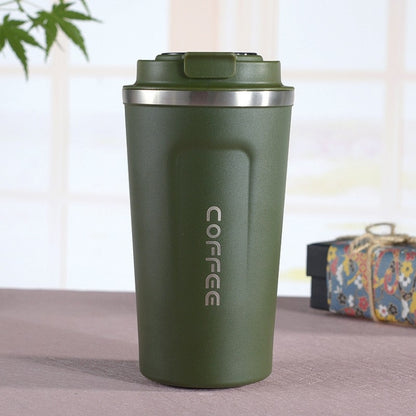 สแตนเลสคู่ 304 แก้วกาแฟแก้วเก็บความร้อนในรถยนต์ Travel Thermo Cup, 380ml White, 380ml Black, 380ml Green, 380ml Blue, 380ml Pink, 510ml White, 510ml Black, 510ml Green, 510ml Blue, 510ml Pink