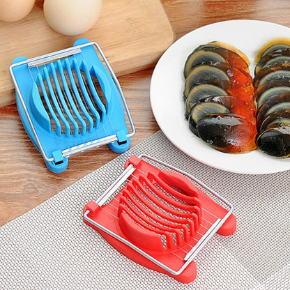 2 ชิ้นสแตนเลสสตีลไข่เก็บรักษาเครื่องตัดไข่แฟนซี Splitter อุปกรณ์ครัวไข่ตัดเครื่องมือ