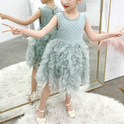 ฤดูร้อนสาวแขนกุดตูลูกไม้ชุด, 100cm, 110cm, 120cm, 130cm, 140cm